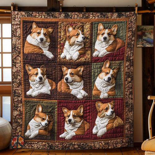 Sleepy Corgi Corner WN0411068CL Quilt