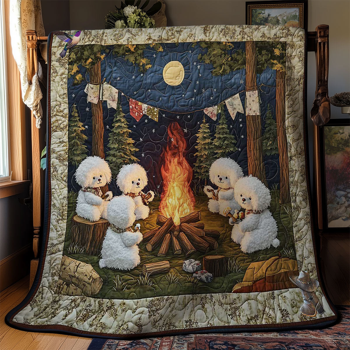 Forest Friends Bichon WN2811069CL Quilt