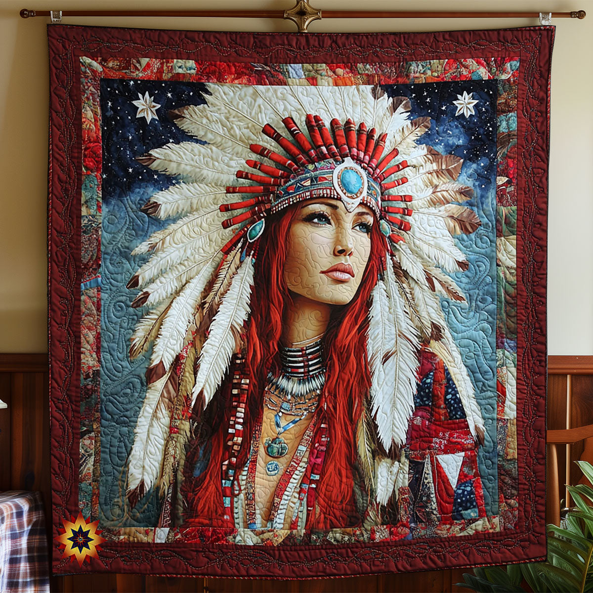 Native American Girl WY2711036CL Quilt