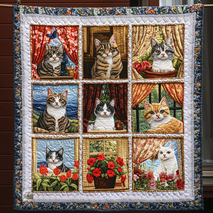 Cat Looking Out Window WU0711038CL Quilt