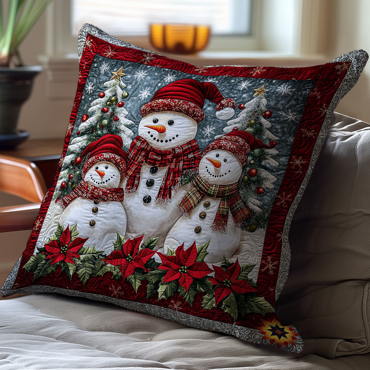 Christmas Snowman WY2711063CL Quilt Pillow Case