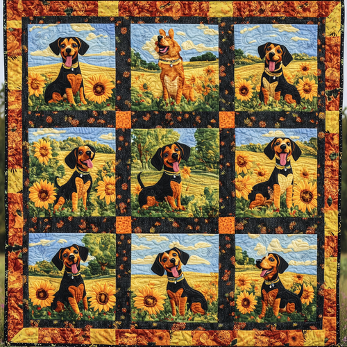 Dachshund In Sunflowers WN2409028CL Quilt