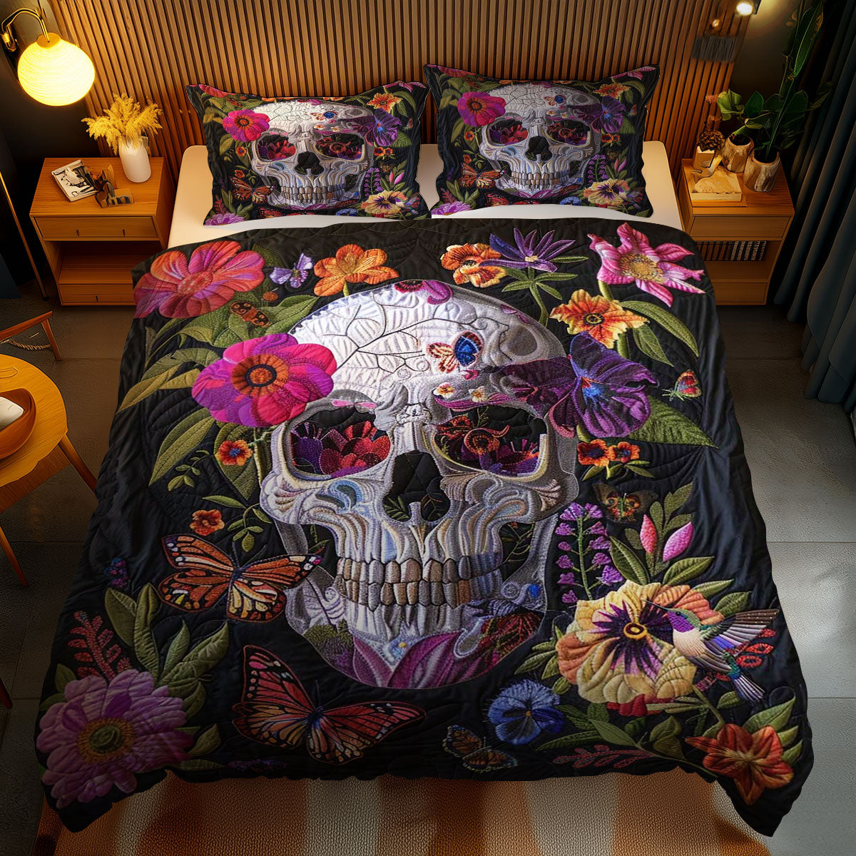 Skull And Petals WN2110114CL Duvet Cover Set