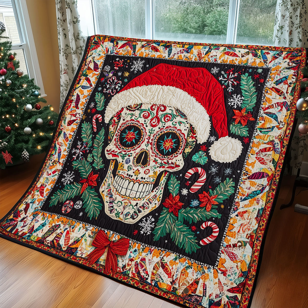 Candy Cane Skull WY3110016CL Quilt