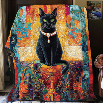 Black Cat Portrait WY2512004CL Quilt