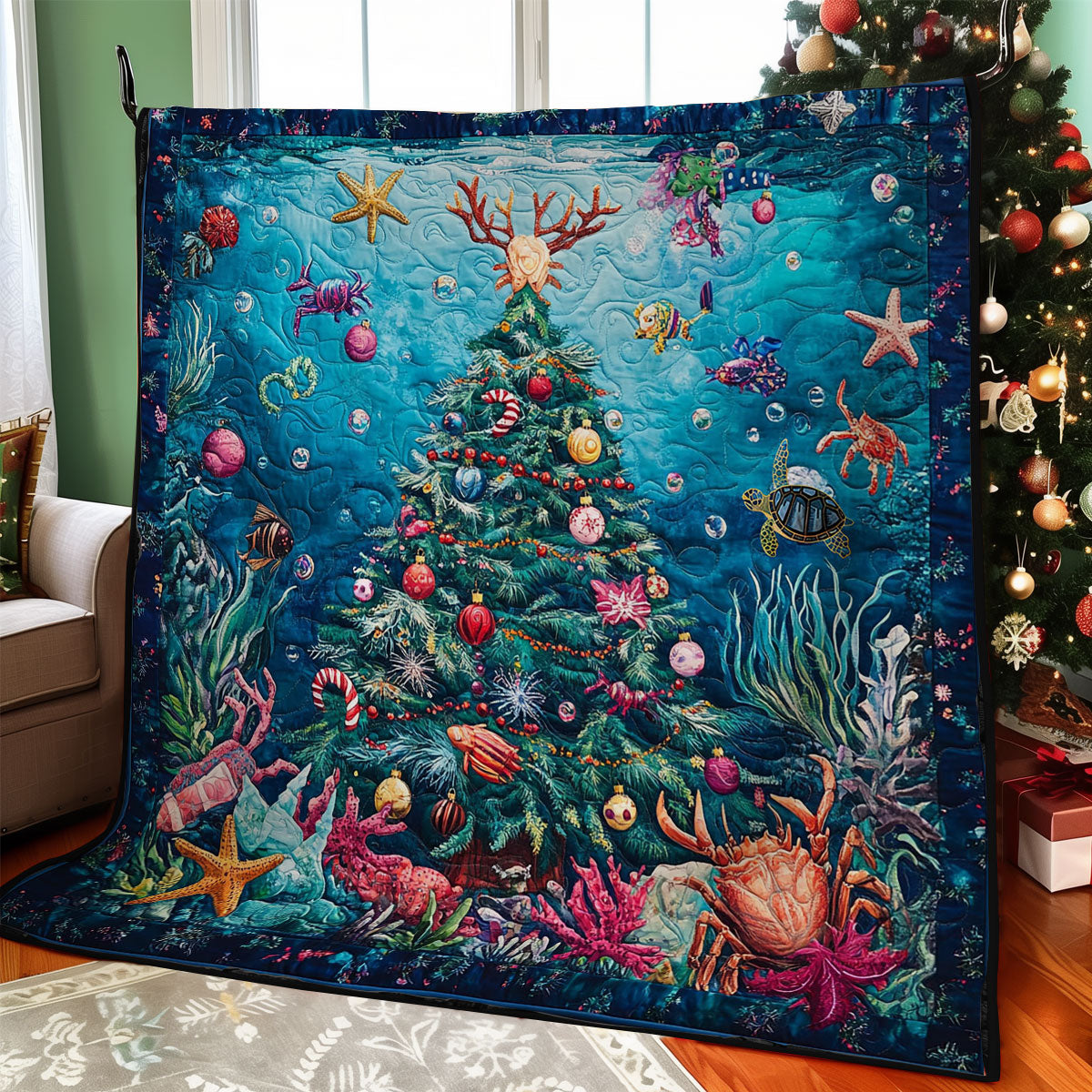 Ocean Christmas Tree WY2211032CL Quilt