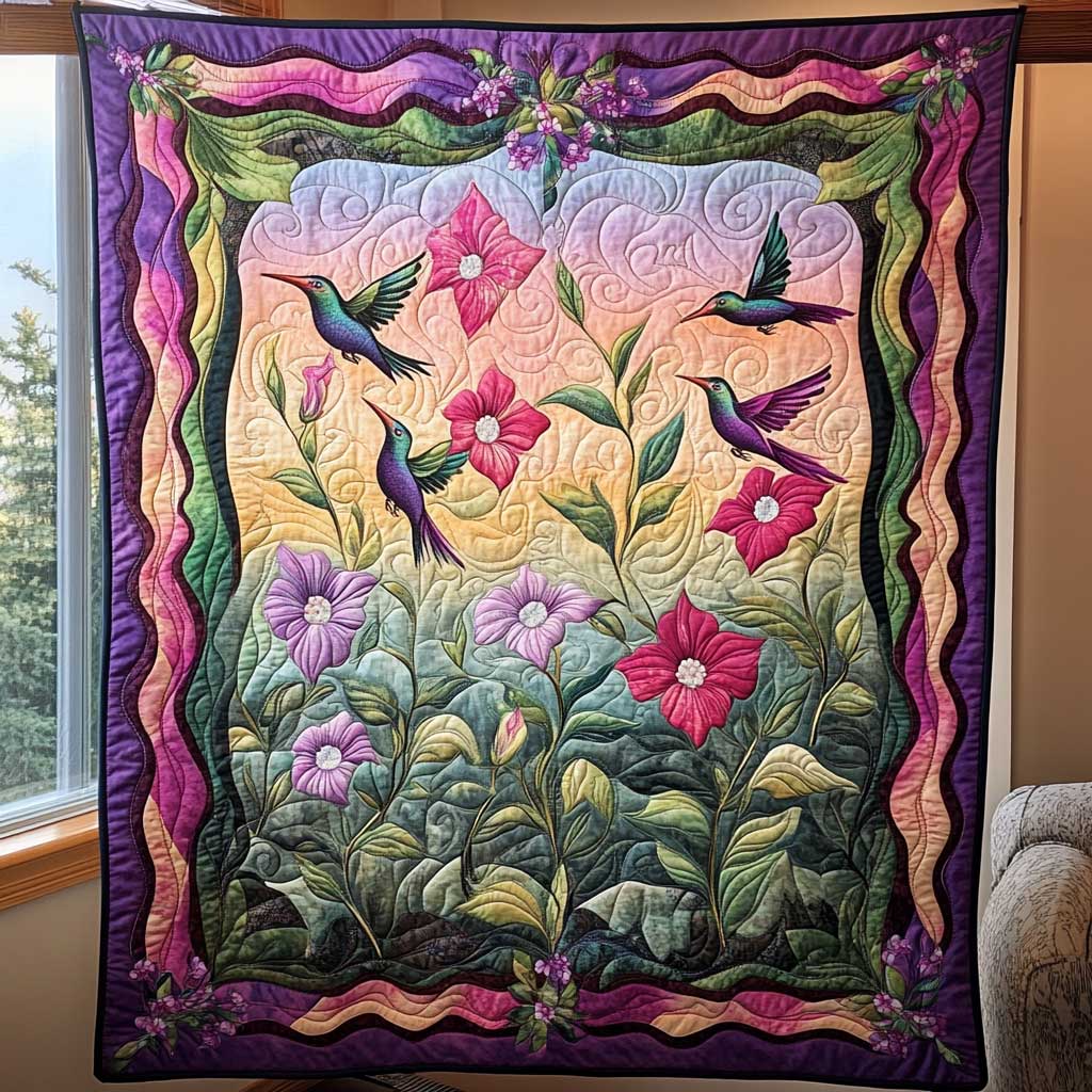 Hummingbird Radiant Blossoms WN2809017CL Quilt