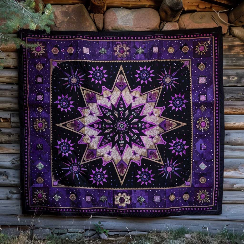 Native American Purple Star WJ2309016CL Quilt