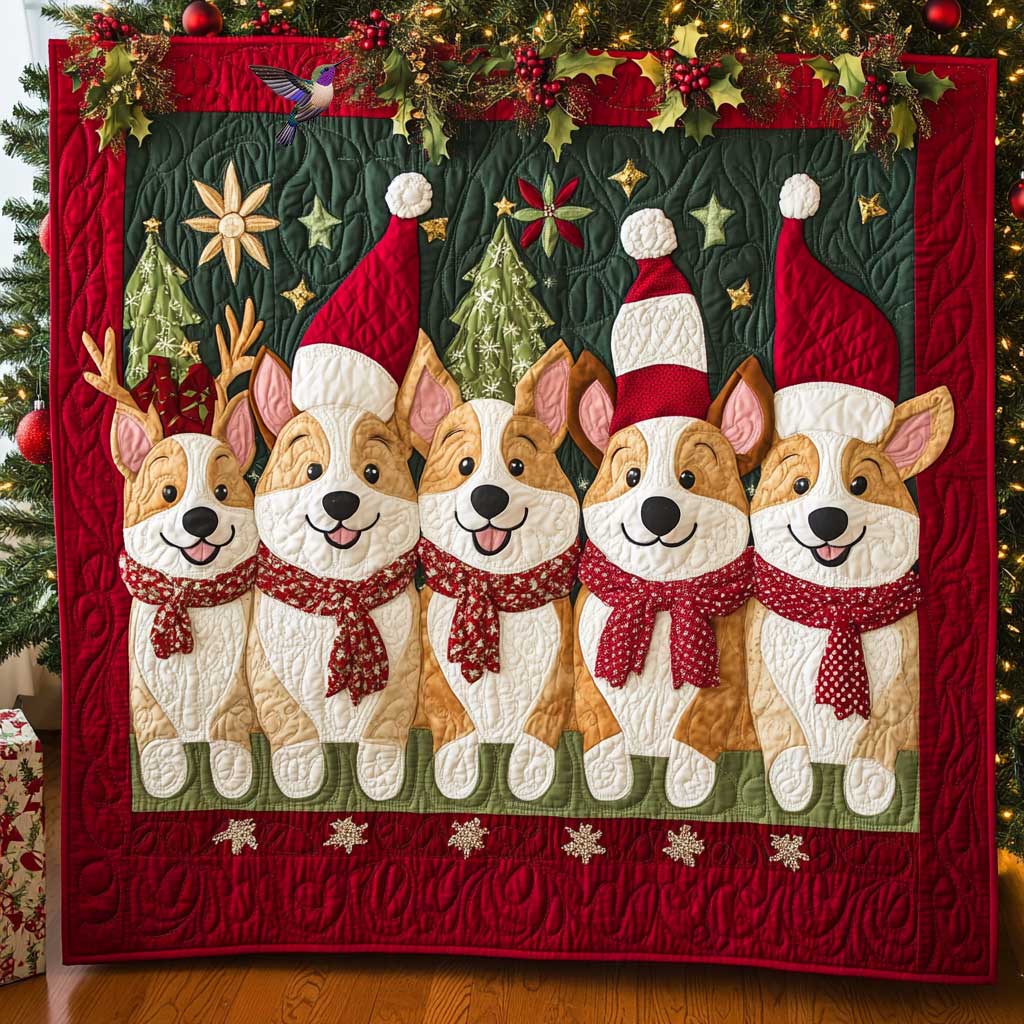 Merry Corgi Christmas WN3110049CL Quilt