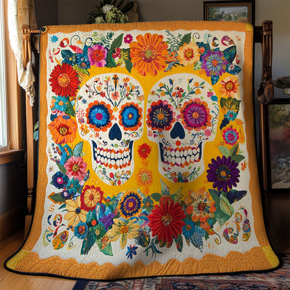 Flower Couple Skull WY1311026CL Quilt