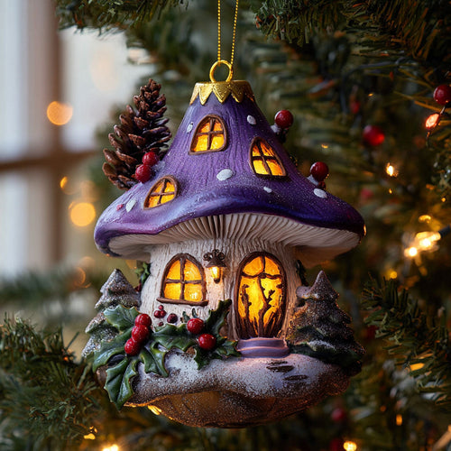 Frosty Night Mushroom WN2310024CL Christmas Ornament