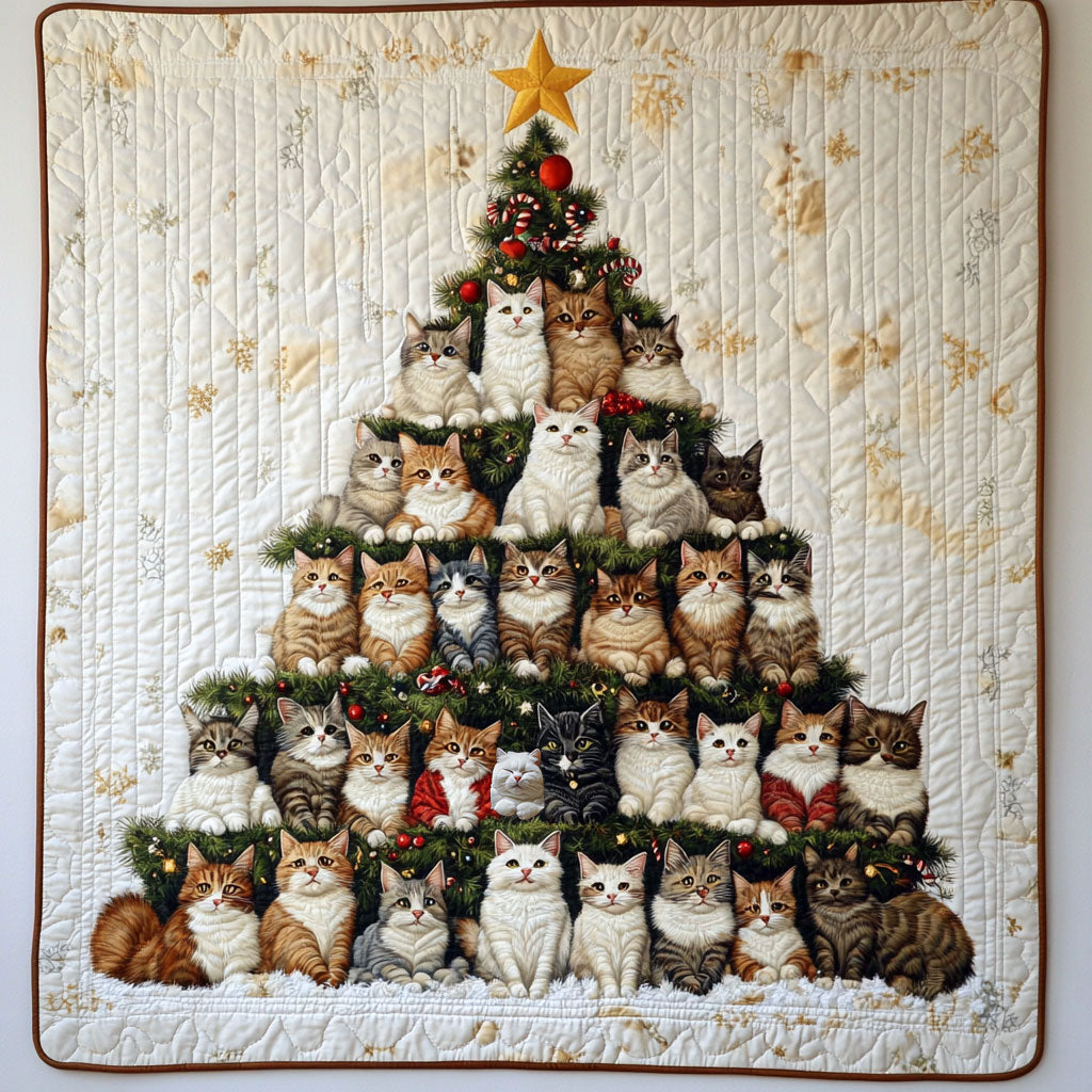 Christmas Tree Cat WY0411003CL Quilt
