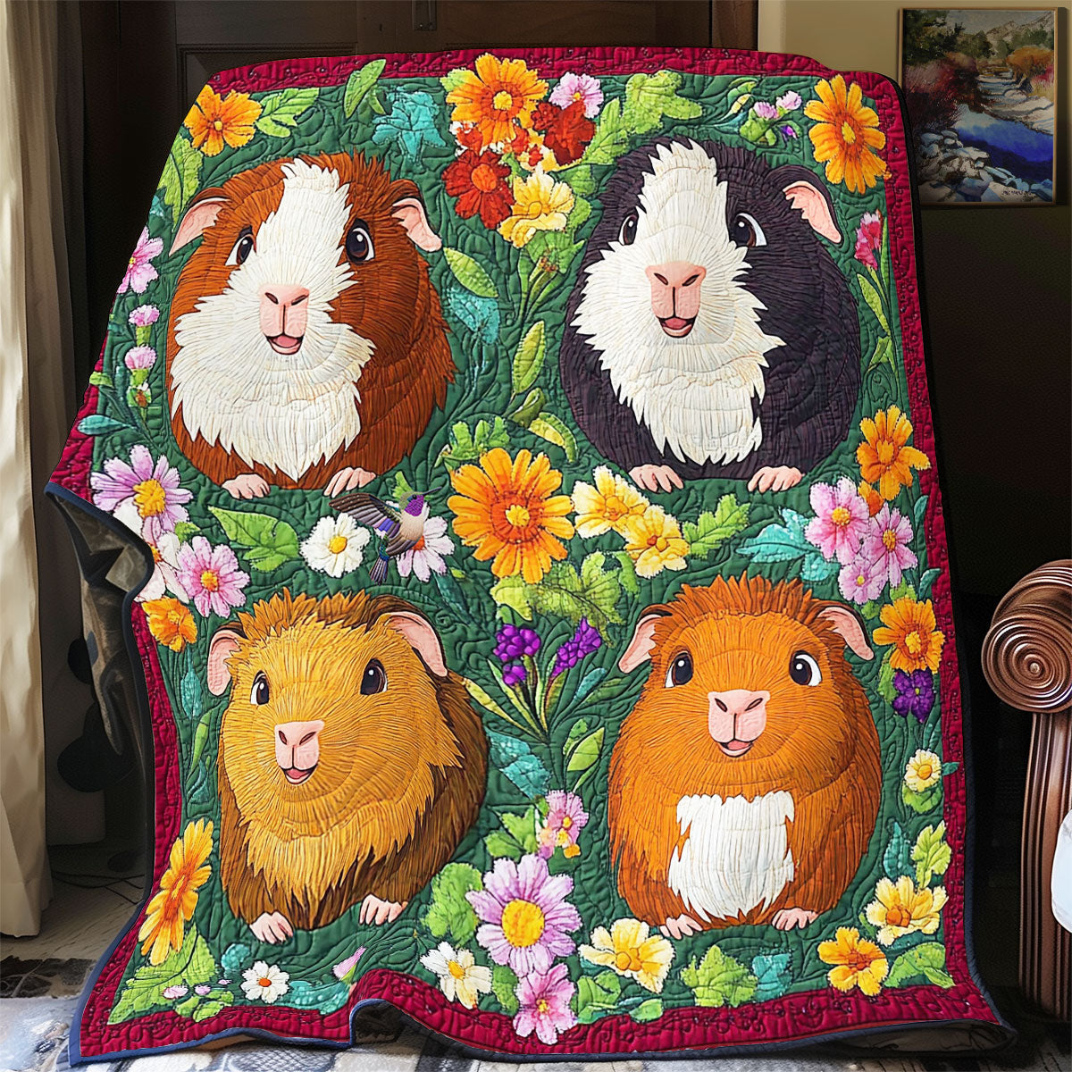 Flower Garden Guinea Pig WY1211043CL Quilt