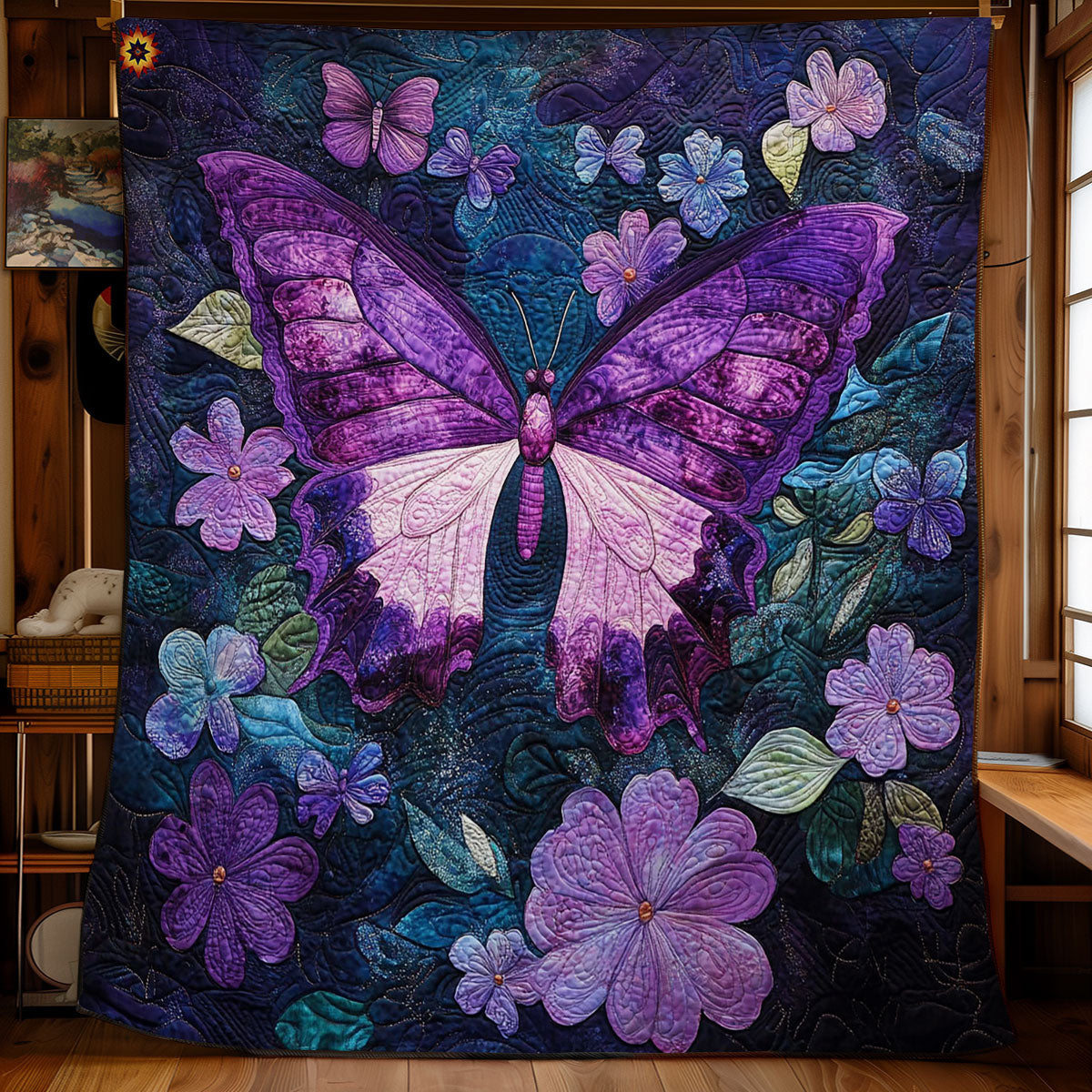 Purple Butterfly WY2311043CL Quilt