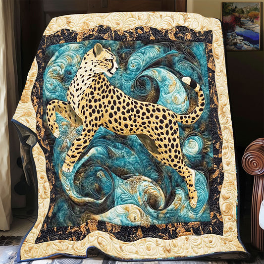 Majestic Teal Leopard WP3012019CL Quilt