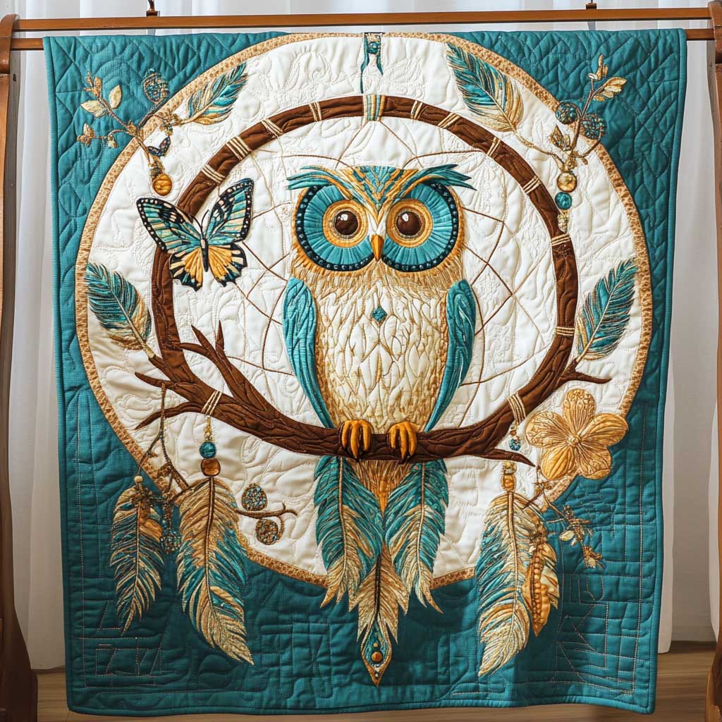 Dreamcatcher Teal Owl WP0701029CL Quilt