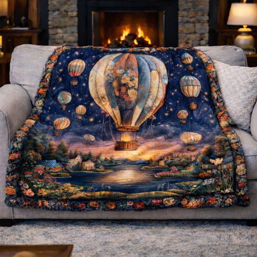 Midnight Balloon Dream KL2701007CL Faux Fur Throw Blanket