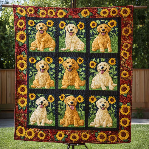 Golden Retriever In Bloom WN2709136CL Quilt