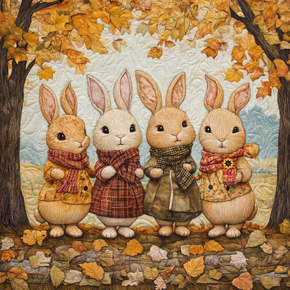 Autumn Bunny Family WP1511030CL Quilt
