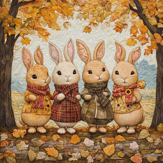 Autumn Bunny Family WP1511030CL Quilt
