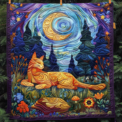 Orange Cat Night Sky WP1210035CL Quilt