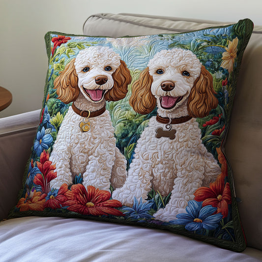 Couple Poodle WY0212092CL Quilt Pillow Case