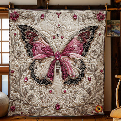 Black Pink Butterfly WY0912001CL Quilt