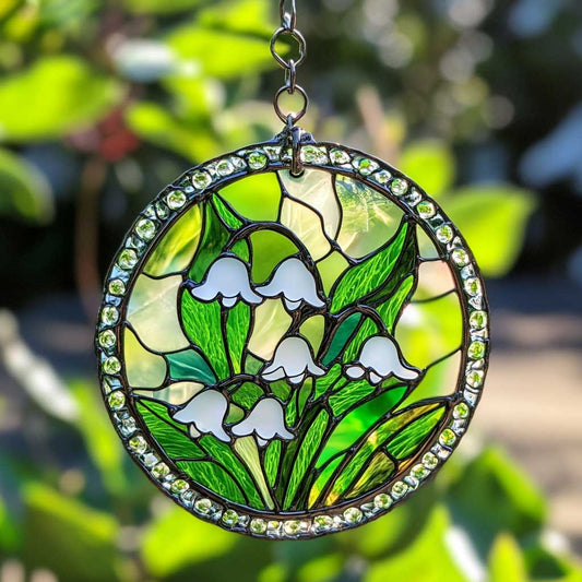 Lily Of The Valley WJ0410042CL Stained Glass Suncatcher