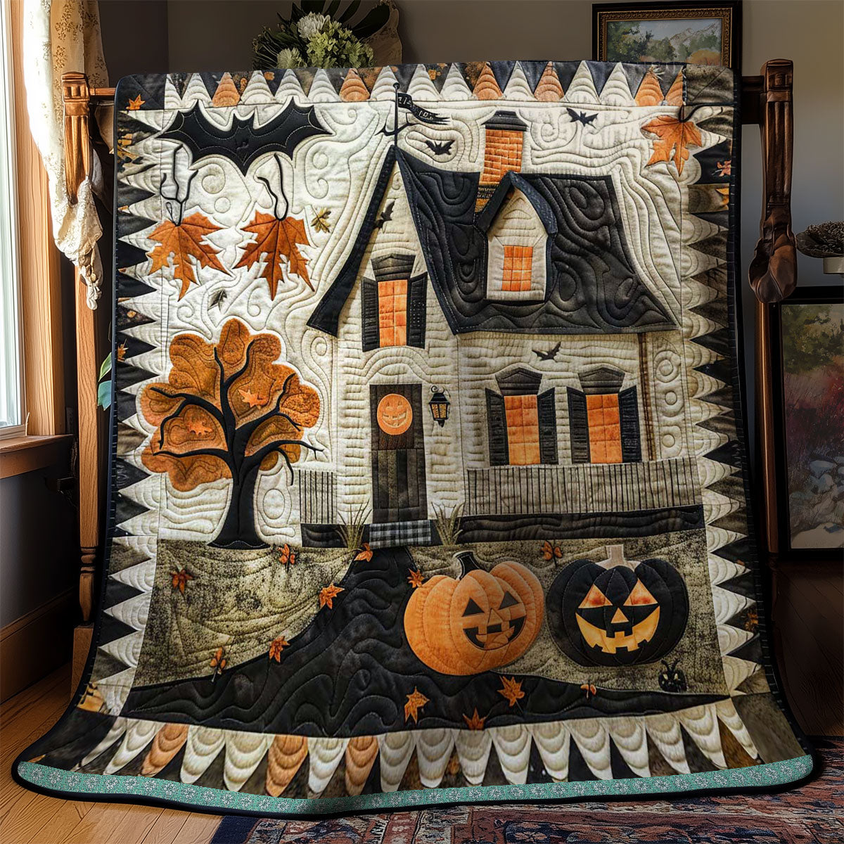 Halloween Enchanted Cottage WN1408078CL Quilt