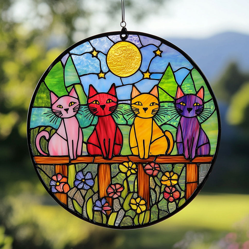 Kittens In Fence WY2202166CL Suncatcher