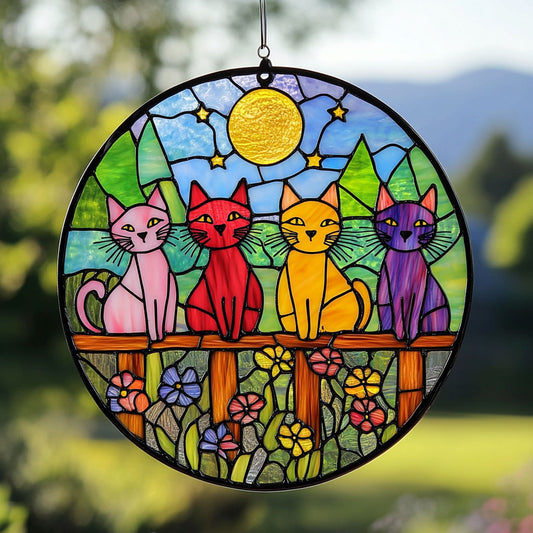 Kittens In Fence WY2202166CL Suncatcher