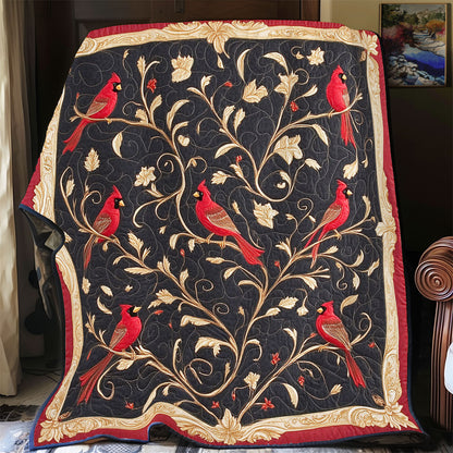 Gold Tree And Cardinal WY1902073CL Quilt