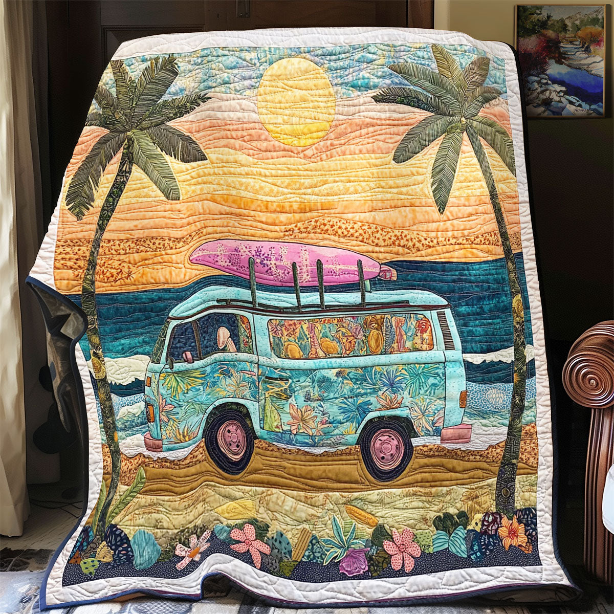 Camping Van In Beach WY1202081CL Quilt