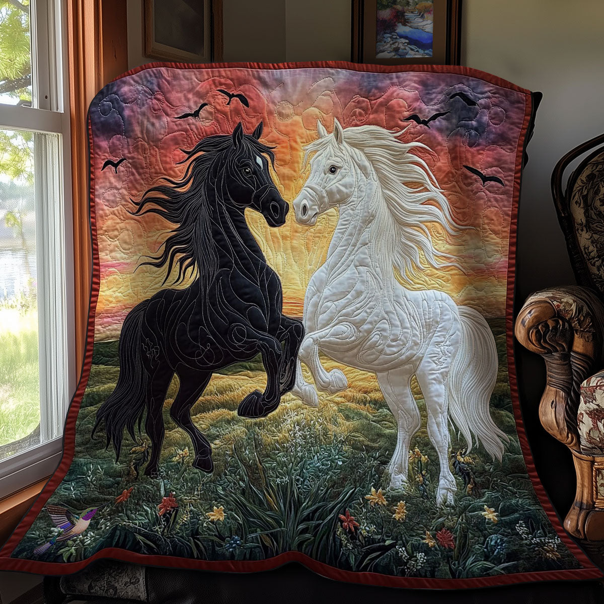 Couple Horse WY0512003CL Quilt