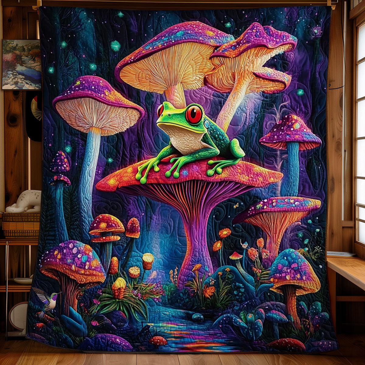 Magic Mushroom Forest Frog WY2311032CL Quilt