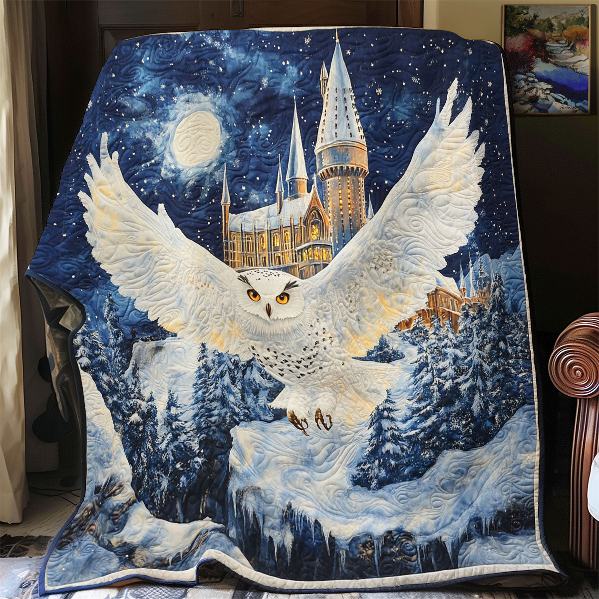 White Owl In Night WY0202090CL Quilt