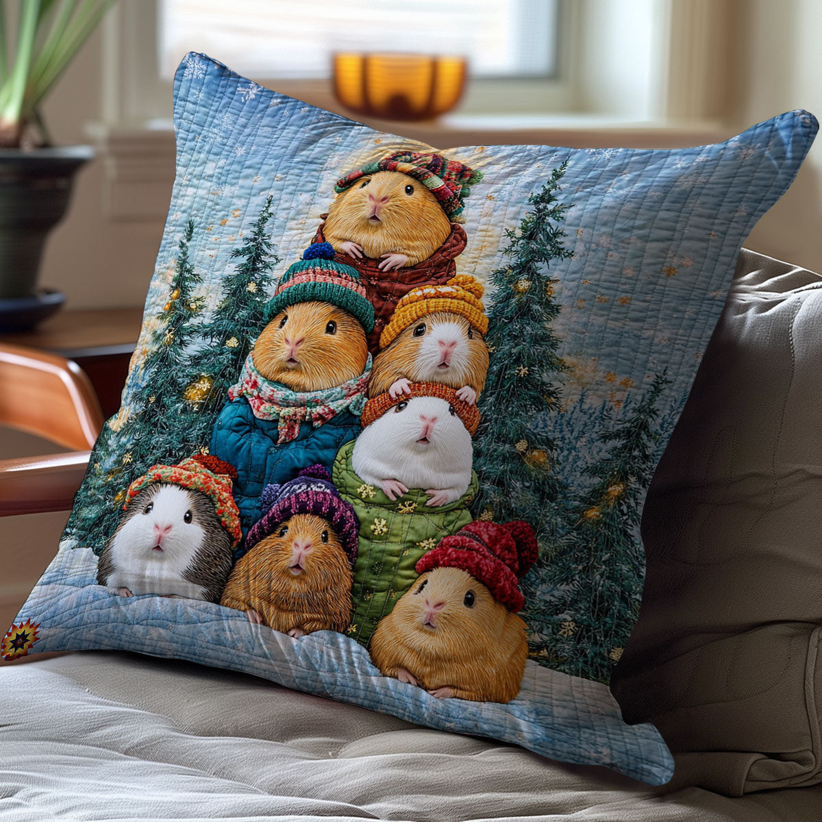 Guinea Pigs In Winter WY2512076CL Quilt Pillow Case