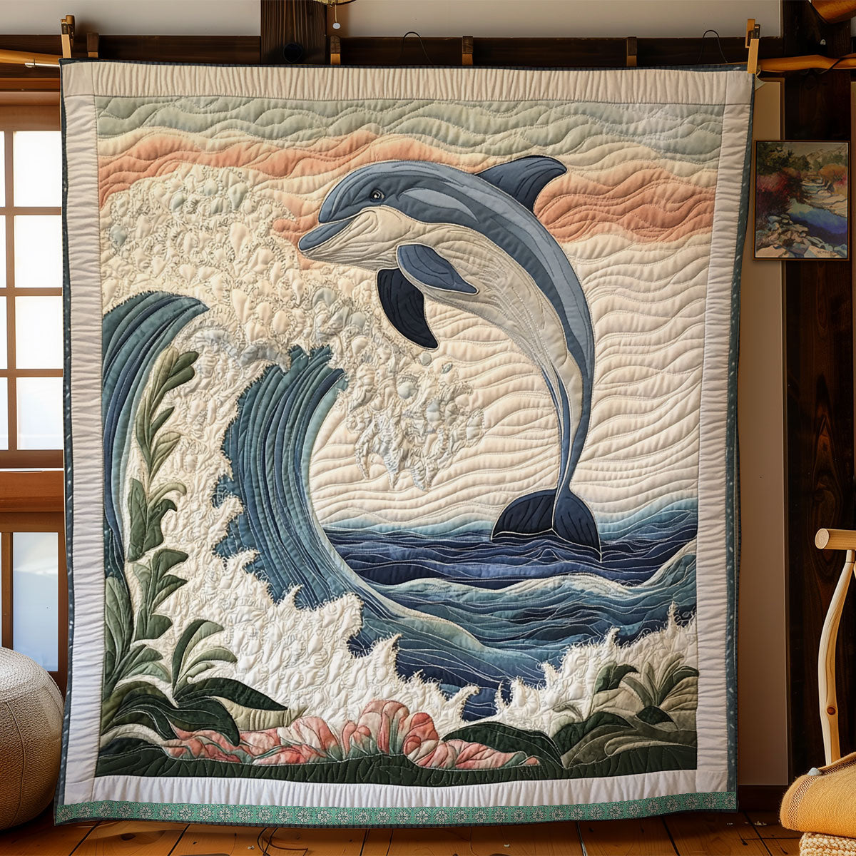 Dolphin Wave WX1212016CL Quilt