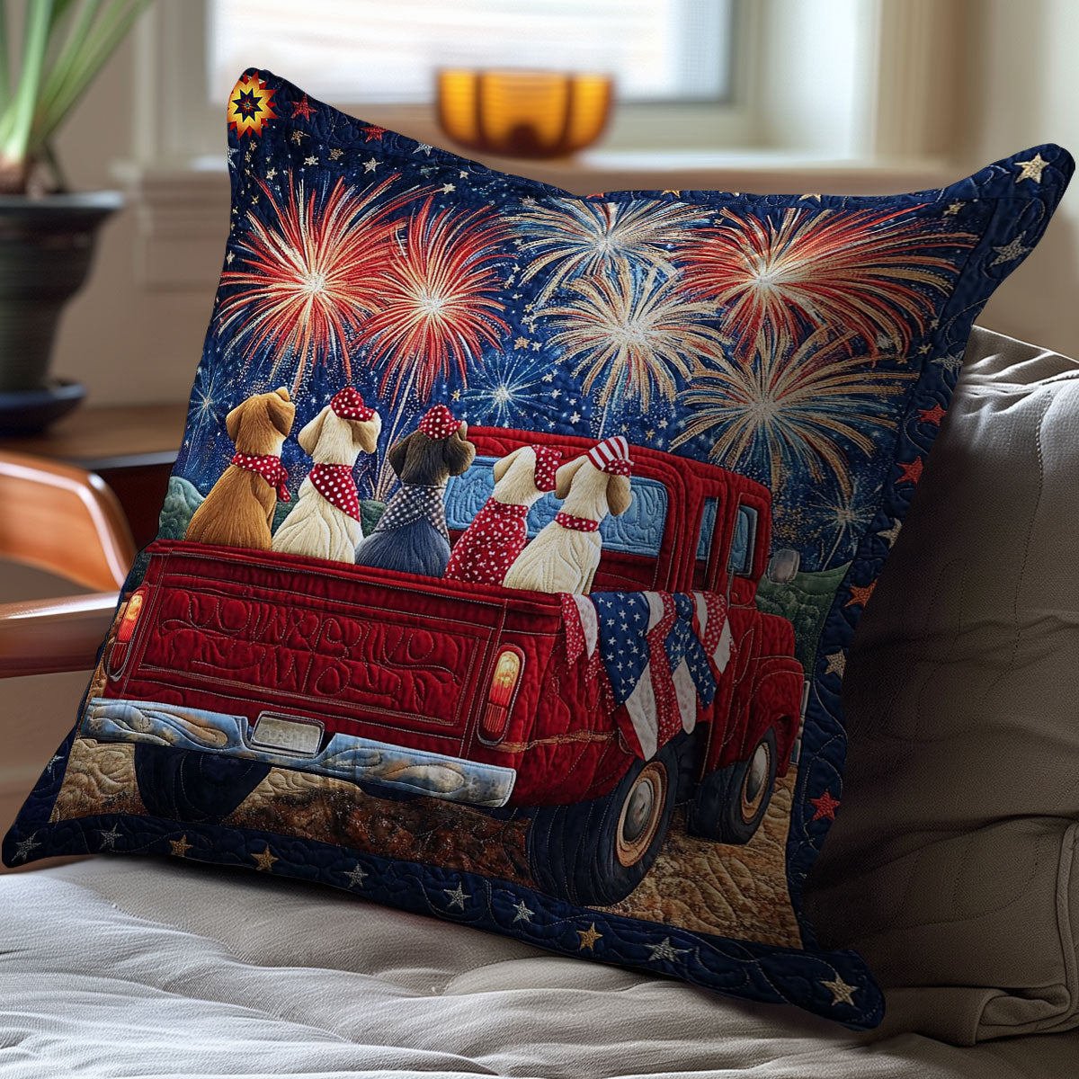 Firework Dog WY1712057CL Quilt Pillow Case