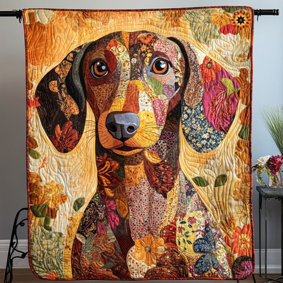 Dachshund Heartfelt Eyes WU2810001CL Quilt