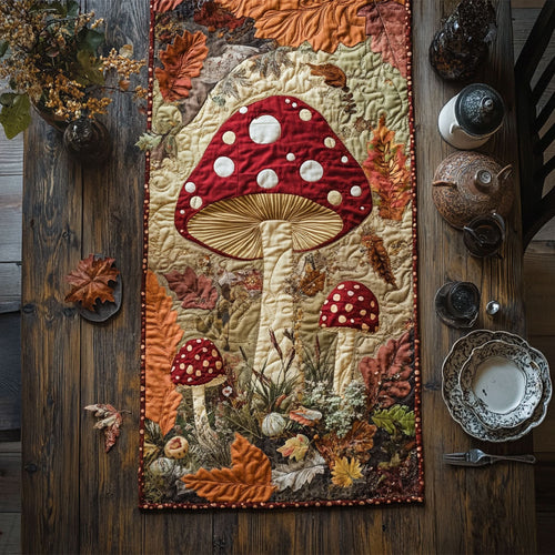 Mushroom Forest WY2802098CL Quilted Table Runner
