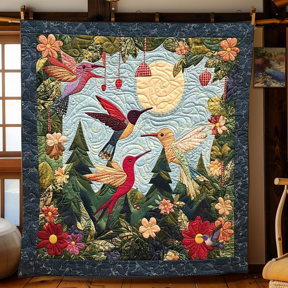 Hummingbird Petal Paradise WN0710051CL Quilt