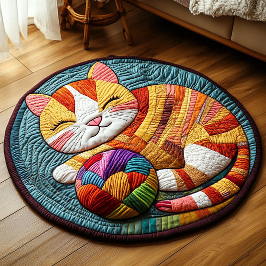 Colorful Cat Yarn WP1403030CL Quilted Round Mat