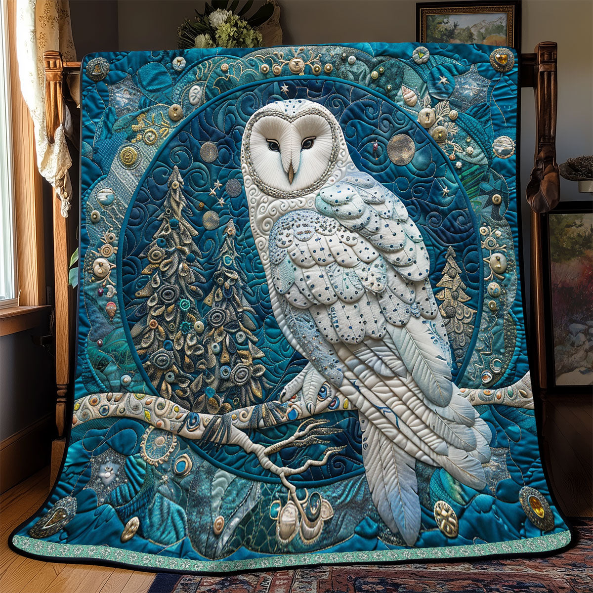 Sorcerer White Owl WP0609040CL Quilt
