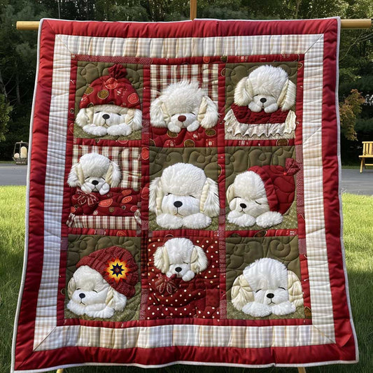 Sleeping Cozzy Bichon Christmas WP1110019CL Quilt