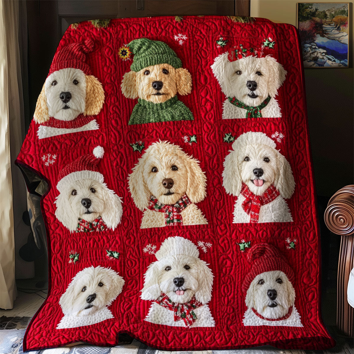 Poodle Christmas YR1510002CL Quilt