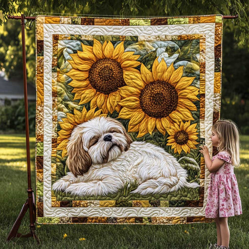 Shih Tzu Flower Field Nap WN2809061CL Quilt