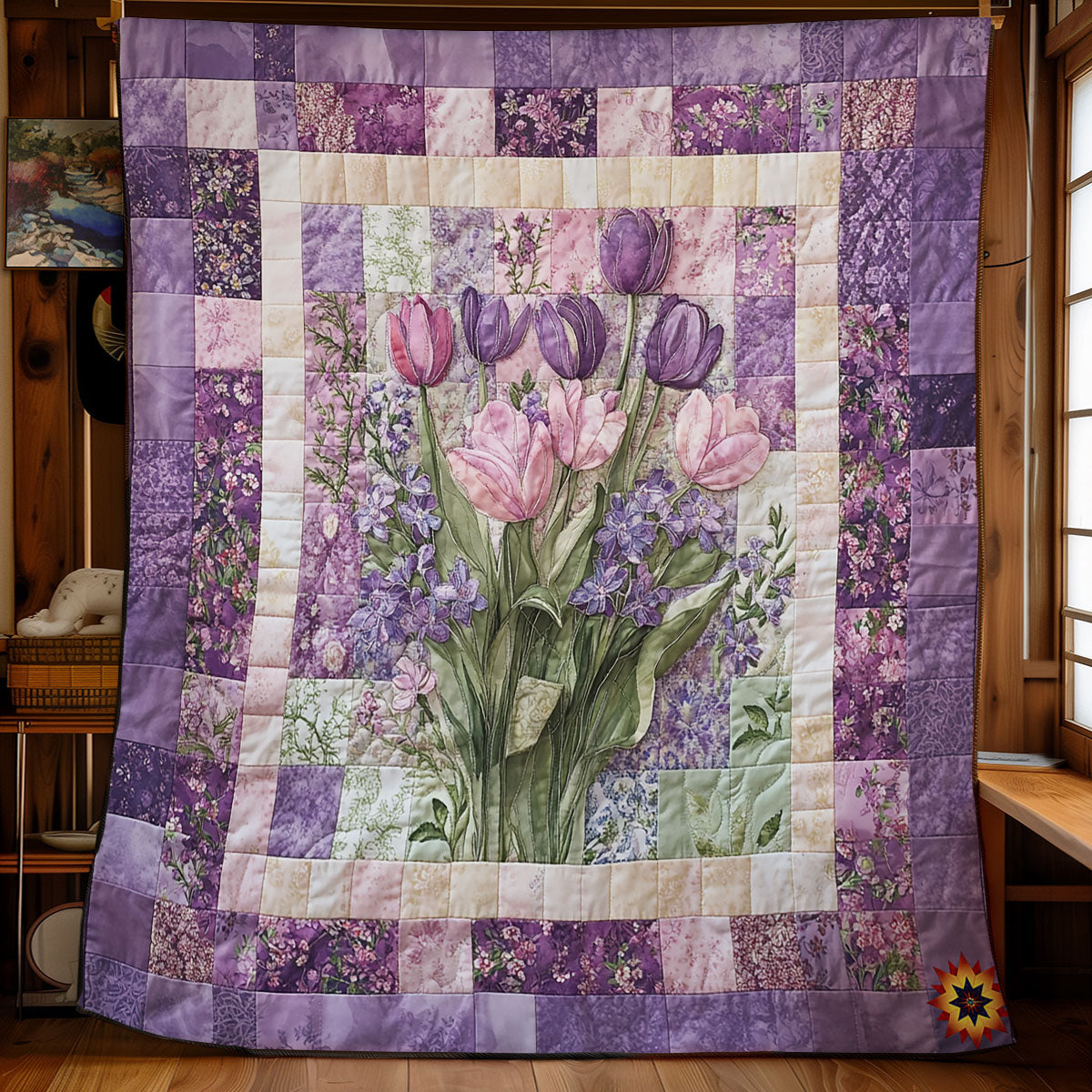 Purple Tulip WY1911046CL Quilt