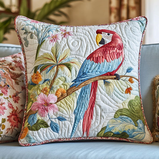 Parrot Tropical Flowers WT1403051CL Quilt Pillow Case