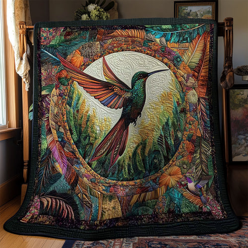 Dancing Hummingbird Feathers WN1010007CL Quilt